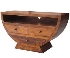 Solid Sheesham Wood Half Round Widescreen Tv Lcd Plasma Cabinet Stand Unit Sideboard Tv Unit Sideboard Storage Wood Tv Unit
