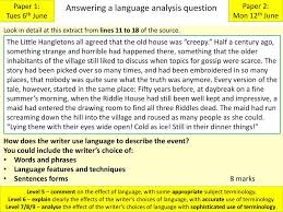 Imagine how you analyse in english literature and notice all the techniques the author uses. Paper 1 Tues 6th June Gcse English Language Paper 2 Mon 12th June Ppt Download