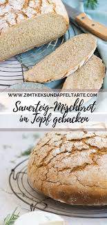 Knuspriges Herzhaftes Sauerteig Mischbrot Im Topf Gebacken Sauerteig Teig Brot