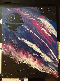 Fluid Acrylic Painting Art Star Wars Death Star Stormtrooper Liquid Art On Canvas Check Out This Item In My Etsy Shop Http Fluid Art Art Fluid Acrylic Painting