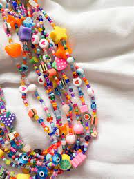 The Plain Jane Mismatched Beaded Necklace Retro Colourful Kitsch 1990s Inspired 16 Long Statement Necklace In 2021 Beaded Jewelry Diy Beaded Necklace Diy Bead Jewellery