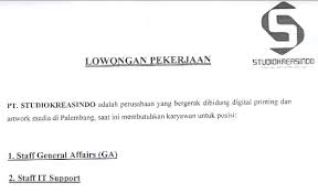 Lowongan kerja km 12 palembang. Lowongan Kerja Terbaru April 2018 Webbudi Com