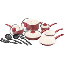 Greenlife Ceramic Non Stick Cookware Set 14 Piece Walmart Com Ceramic Cookware Set Ceramic Cookware Ceramic Non Stick