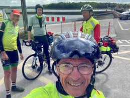 They are at the ferry crossing over the river Shannon ,, Heading into  county Clare