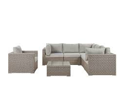 Voir plus d'idées sur le thème gris taupe, canape angle gris, mobilier de sobre et original à la fois, le buffet/bahut design donatien apportera une touche de modernité dans votre intérieur. Salon De Jardin 6 Places En Rotin Taupe Coussins Gris Clair Contare Beliani Fr