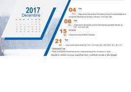 Stimați contribuabili, serviciul fiscal de stat vă propune acest calendar, reamintind datele prezentării rapoartelor fiscale în luna ianuarie 2018. Calendarul Fiscal Al Lunii Decembrie Termenul De Depunere A Profit Ro
