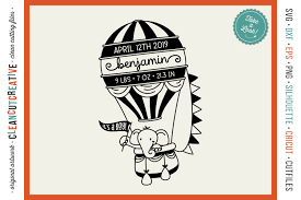 Download Baby Announcement Hot Air Balloon Baby Birth Stats Svg File 363265 Cut Files Design Bundles