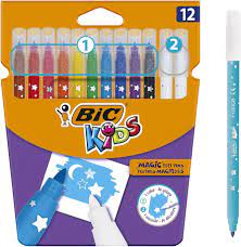 Amazon.com: BIC Kids Magic Felt Pens, Water-Based Markers, Erasable Ink and  Washable, 10 Coloured Markers and 2 Erasers : Everything Else