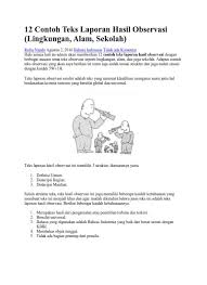 Try the suggestions below or type a new query above. 12 Contoh Teks Laporan Hasil Observasi Lingkungan Alam Sekolah