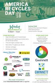 November 15th was america recycles day and kars4kids celebrated by busing a crew of volunteers over to rockefeller park in lakewood new jersey, for a general cleanup and recycle drive. Gwinnett Clean Beautiful Issues Call For Volunteers Ahead Of America Recycles Day 2018 Gwinnett Clean And Beautiful