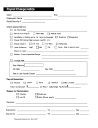Payroll Change Form Templates - Fillable & Printable Samples for PDF ...