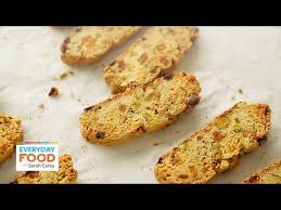 Whether you make these as a gift or fill the biscuit tin for when friends and family are around, these italian biscuits are sure to be a hit. Apricot Pistachio Biscotti Everyday Food With Sarah Carey Youtube