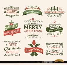 Download Christmas Typographic Elements Vintage Labels And Ribbons For Free Carte Noel Etiquettes Noel Noel