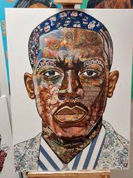 Fabric Artwork with Analogous Color Palette