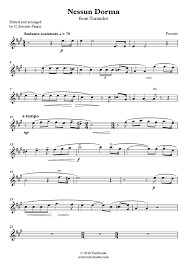 Nessun dorma (live version) giacomo puccini 2:38256 kbps оркестр. Trompete Musiknoten Turandot Nessun Dorma Puccini
