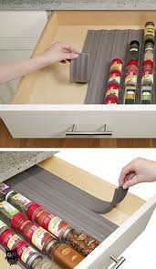 In Drawer Spice Organizer Easy Kitchen Storage Ideas For Small Spaces Dollar Store Organizing Kitchen Kitchen Organization Diy Apartment Kitchen Organization