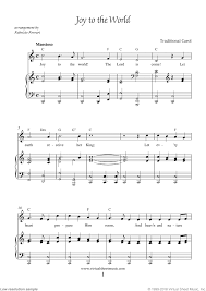 Joy To The World Sheet Music For Piano Voice Or Other Instruments Sheet Music Clarinet Sheet Music Christmas Piano Sheet Music