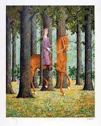 His patriot service was in louisiana. Rene Magritte Le Blanc Seing Free Hand Lithograph