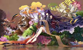 byakuren hijiri neko tiger touhou yanshoujie 1080p wallpaper hdwallpaper desktop イラスト 画 插画