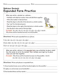expanded form practice worksheet education com