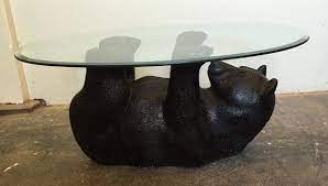 Bear coffee table (one of a kind) evergreen patchwork elk, deer, moose, wolf, bear table runner. Glass And Ceramic Black Bear Coffee Table Bear Is Hefty And Solid Ceramic No Glass Coffee Table Coffee Table Types Of Coffee Tables