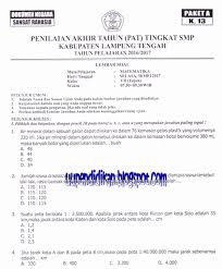 Diketahui bahwa pesawat abcd memiliki koordinat titik a (2, 1), b (9, 1), c (11.5) dan d (4, 5). Naskah Soal Pat Ukk Matematika Kelas 7 Smp Mts Tahun 2018