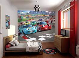 Zoom With Style In 20 Car Themed Bedroom For Your Boys Home Design Lover Car Themed Bedrooms Themed Kids Room Childrens Bedroom Wallpaper