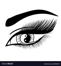 Yin and yang in her eyes Royalty Free Vector Image