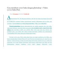 Maybe you would like to learn more about one of these? Cara Membuat Cover Buku Dengan Photoshop Video