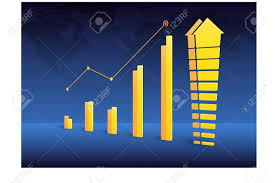Business Graph Chart Growth Trending Perspective Style With