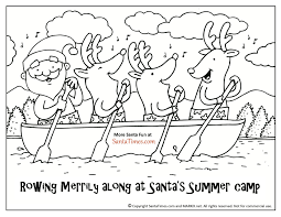 Color dozens of pictures online, including all kids favorite cartoon stars, animals, flowers, and more. Summer Camp Santa Coloring Page