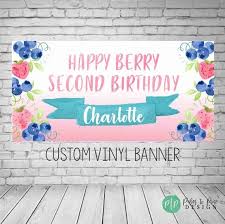 Personalized Birthday Banners For Adults Pin On Berry Birthday Party Strawberry Birthday Party