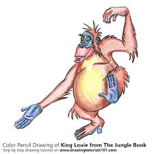 King Louie From The Jungle Book With Color Pencils Jungle Book King Louie Drawings