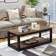 2020 popular 1 trends in home & garden, luggage & bags, women's clothing, men's clothing with coffee dollar and 1. Buy Rustic Industrial Design Rectangular Coffee Table With Metal Base And Open Bottom Shelf Online In Kuwait 4000413558198