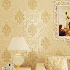 European Flocking Bronzing Stereoscopic 3d Woven Wallpaper Luxury Bedroom Living Room Tv Backdrop Wallpaper W Wallpaper Living Room Room Wallpaper Damask Decor