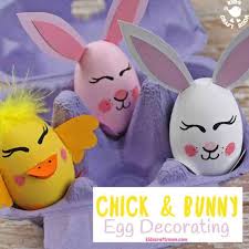 Printable easter bags ~ sometimes you don't want to give a big easter basket to celebrate the 23. Bunny And Chick Egg Decorating Ideas Kids Craft Room