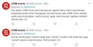 · for loan and credit card payments initiated up to and · for funds transfer/loan payment to industrial and commercial bank of china (malaysia) berhad, kindly input beneficiary account number from 3rd. After Nearly 2 Day Downtime Cimb Clicks Instant Transfer Seems To Be Back Up