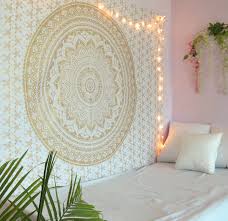 Use a low to medium iron to test first and iron on the back of the tapestry. Golden Mandala Tapestry Wall Hanging Twin Size Boho Dorm Room Indian Ombre Tapestries Beach Blankets Picnic Throws Bedspread By Oussum Walmart Com Walmart Com
