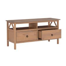 Four fully trimmed shelves give it a robust appearance that you'll enjoy in any space. Linon Titian Pine Wood Tv Stand In Driftwood 86158gry01u
