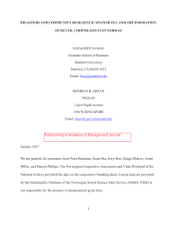 Pdf Disasters And Community Resilience Spanish Flu And The Formation Of Retail Cooperatives In Norway