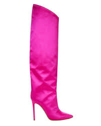 Alexandre Vauthier Satin Alex Shocking Pink Boots Lyst