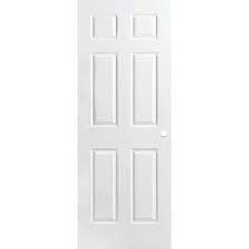 Hinges can reside on either the left or right side of the door to accommodate the functionality of both rooms. Masonite 30 Inch X 80 Inch Primed Textured 6 Panel Interior Door Slab The Home Depot Canada