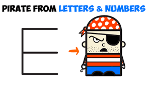 Images are sized @ 300 dpi, up to 6. How To Draw Cartoon Pirate From Letters And Numbers Easy Tutorial For Kids How To Draw Step By Step Drawing Tutorials