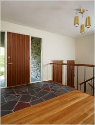 For Creating A Mix Of Colors Choose Multi Color Slate Flooring Mid Century Modern House Mid Century Modern Door Mid Century Modern Interiors