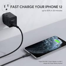 Amazon Com Aukey Usb C To Lightning Cable 6 6ft Mfi Certified Iphone Charger Cable Braided Nylon Supports Power Delivery Iphone Cable Compatible With Iphone11 Pro Xs Ipad And Other Apple Ios Devices