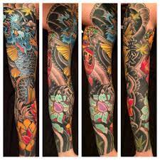 Traditional Japanese Sleeve By Hayden Combs At Absolute Ink Murfreesboro Tn Traditional Japanese Tattoos Japanese Traditional Japanese Sleeve