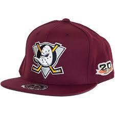 Mitchell Ness Nhl Fitted Cap Mighty Ducks Burgundy Cap Nhl Cap Fitted Caps