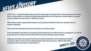 In some instances, the event organizer may give you the option to request a refund, or the option to choose between a refund or a credit. Seattle Mariners On Twitter Statement From The Seattle Mariners On Governor Jay Inslee S Community Strategies To Combat The Spread Of Covid19 Https T Co Hluauzpkcb Https T Co Yd4pxbmzmt