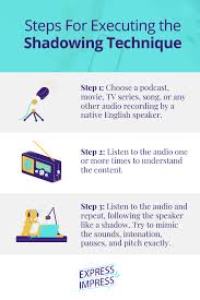 3 Steps To Execute The Shadowing Technique English Communication Skills Learn English Learning Techniques