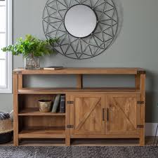 Shop for 65 inch tv stand online at target. Walker Edison Furniture Company 58 In Barnwood Tv Stand 65 In With Adjustable Shelves Hd58bdhbbw The Home Depot